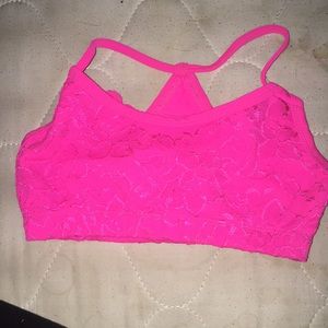 Pink sports bra